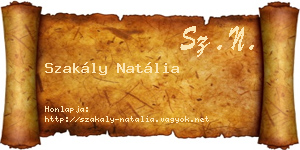 Szakály Natália névjegykártya
